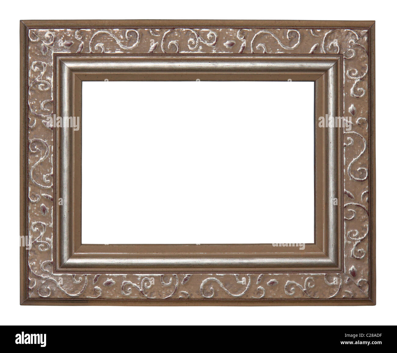 Il telaio in legno con un motivo decorativo Foto Stock