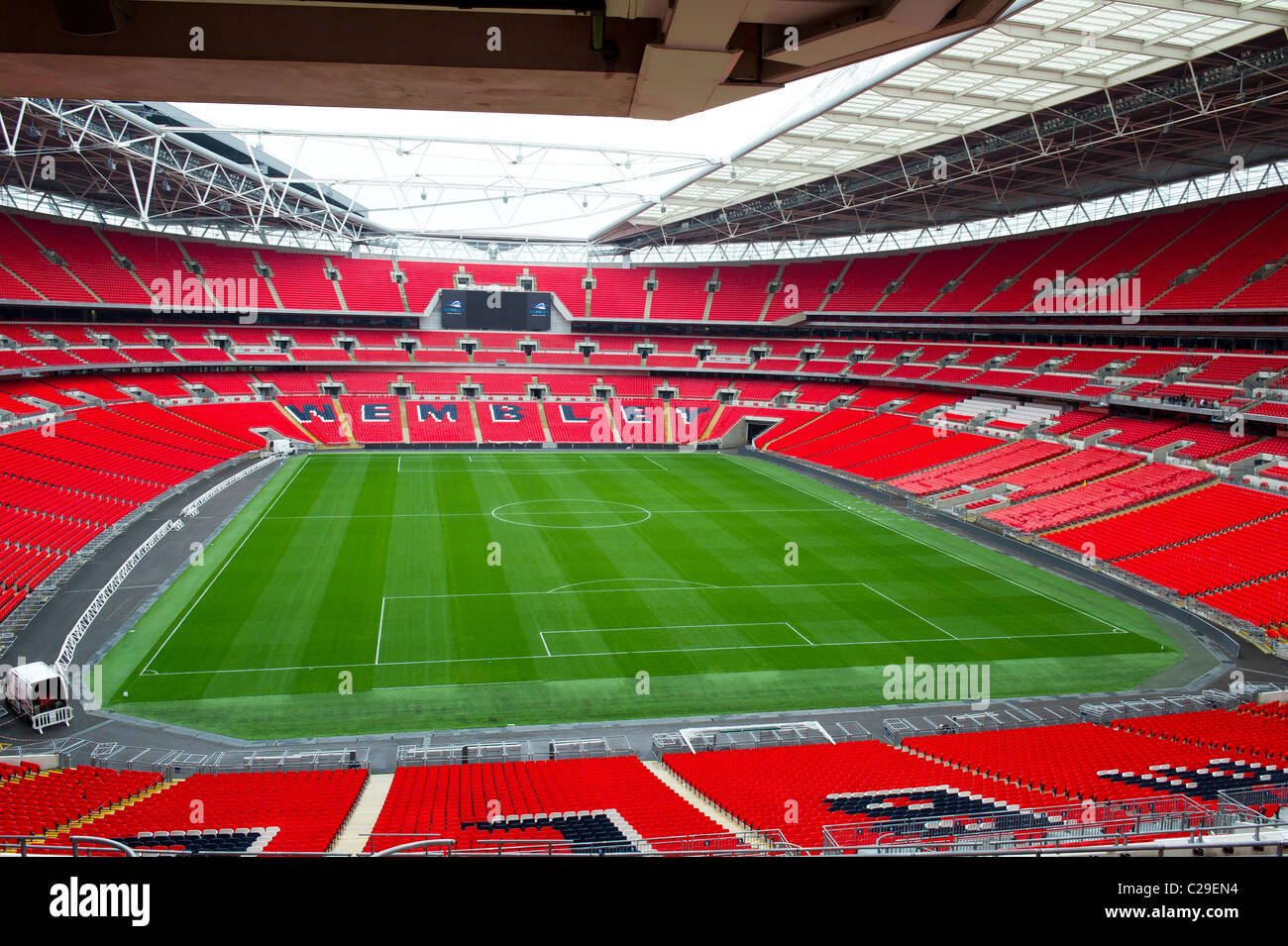 Il calcio di Wembley stadium vuoto Foto Stock