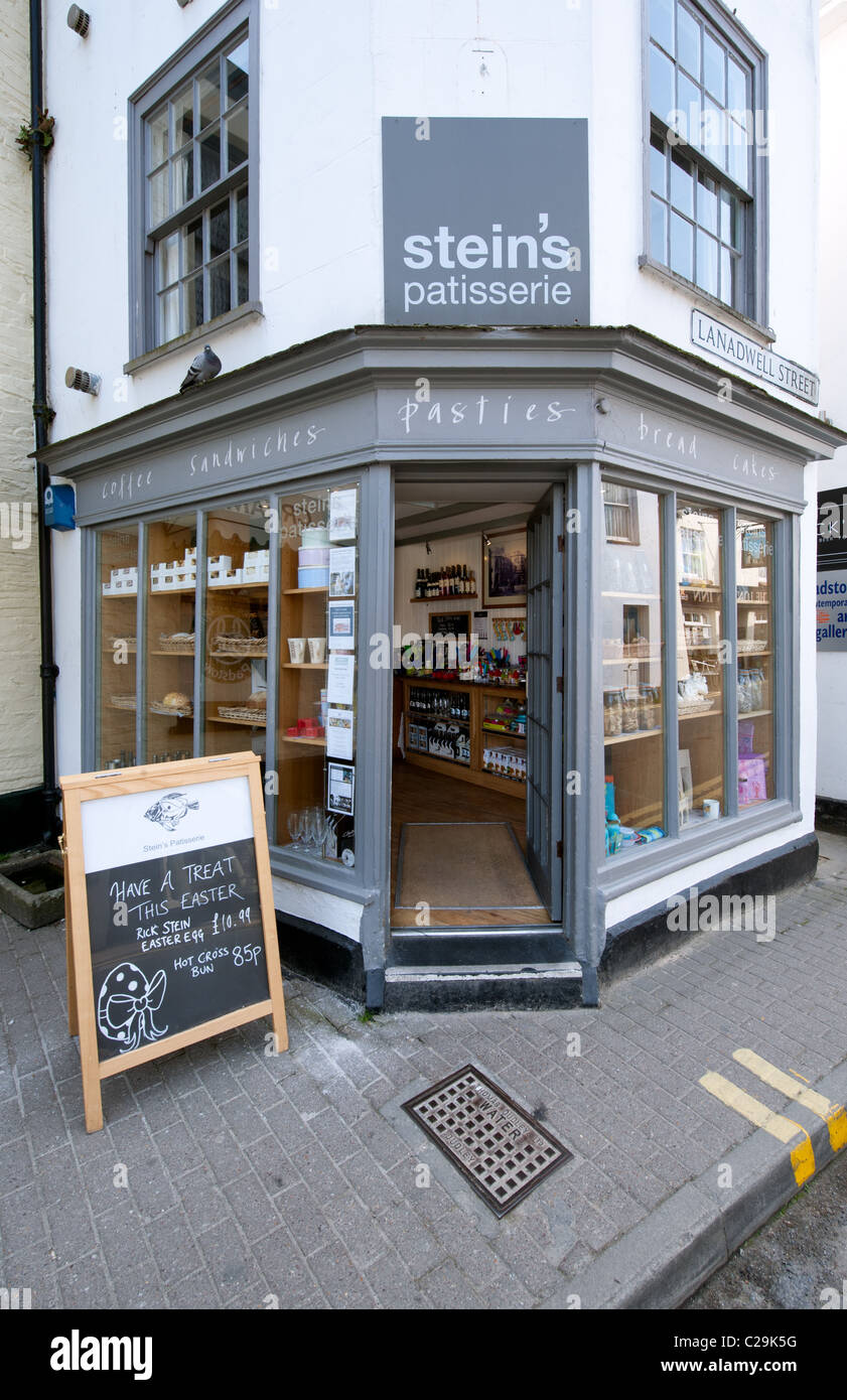 Rick Stein la pasticceria a Padstow, Cornwall, Regno Unito Foto Stock