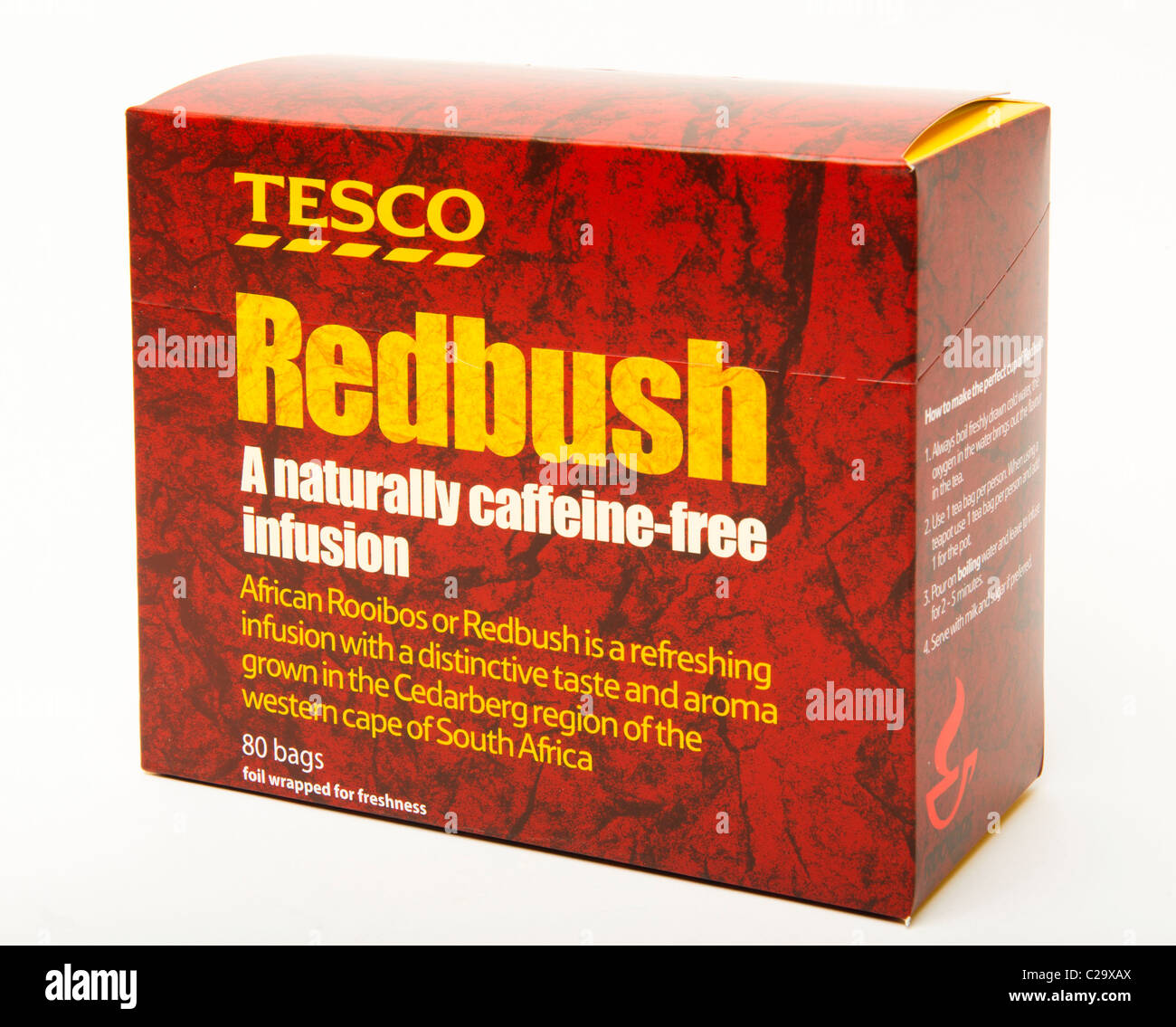 'Red Bush" tè "caffeina libera' alternativa rosso tè Bush Foto Stock
