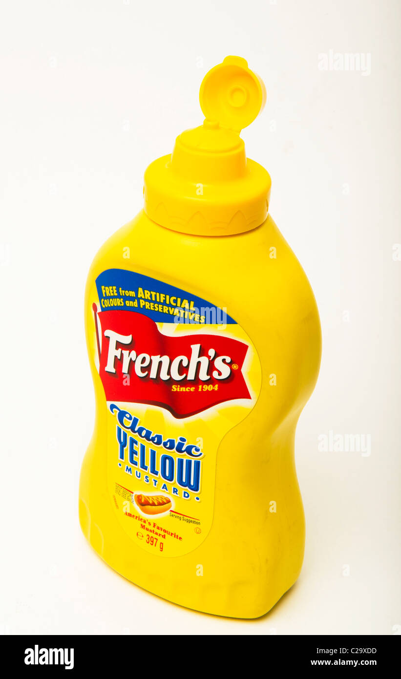 Classica francese hotdog senape Foto Stock