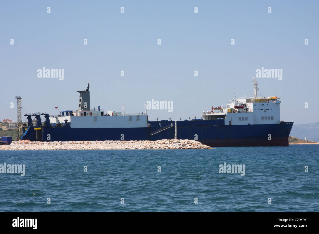 Cargo nave cisterna in porto Foto Stock