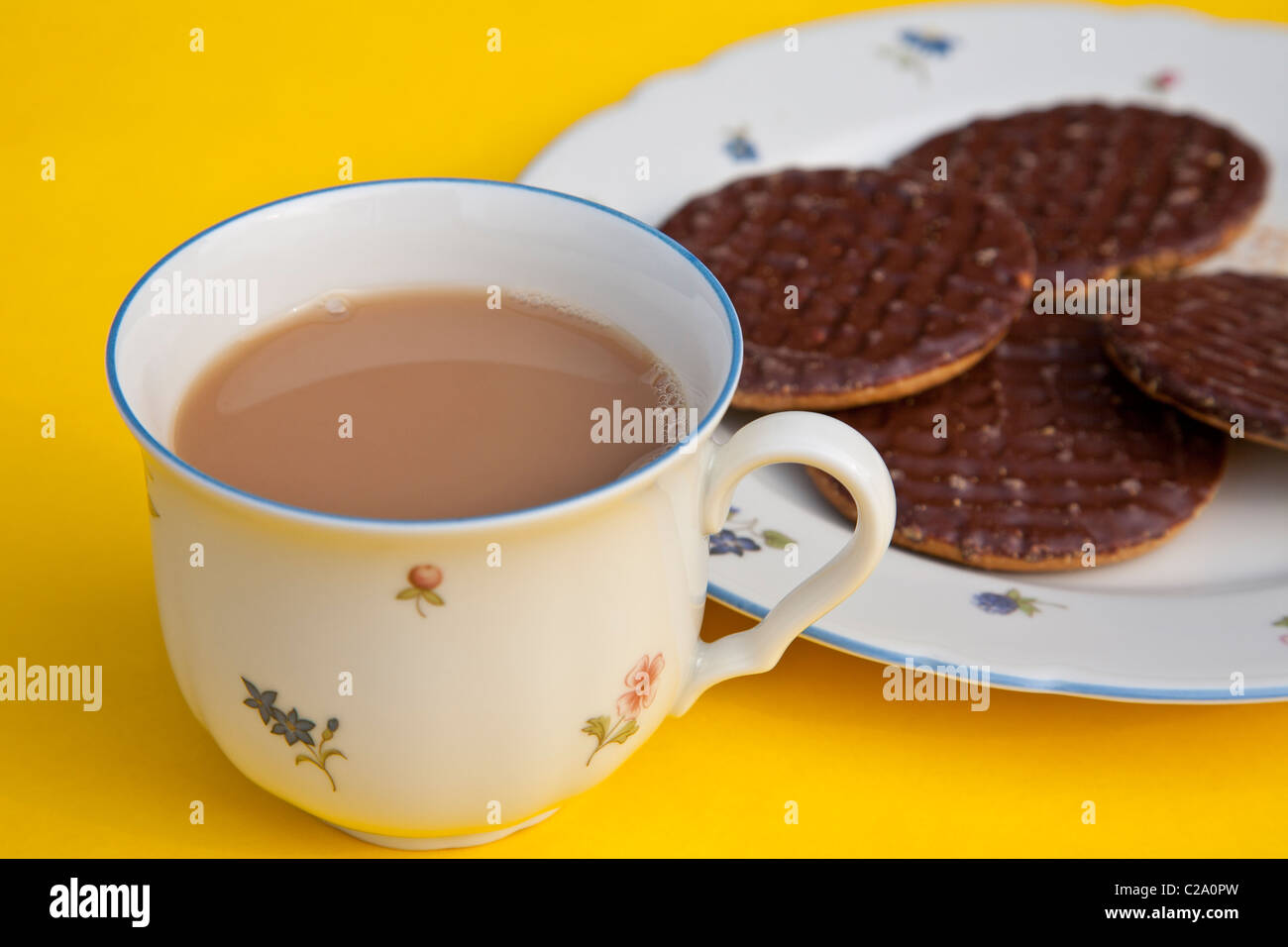 Il tè e i biscotti Foto Stock