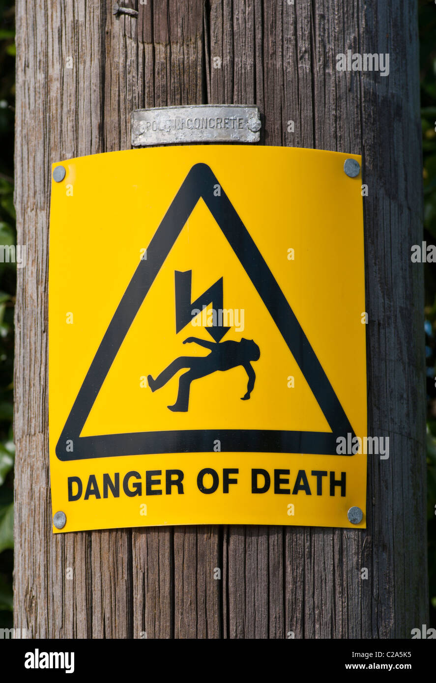 Pericolo di morte segno Foto Stock