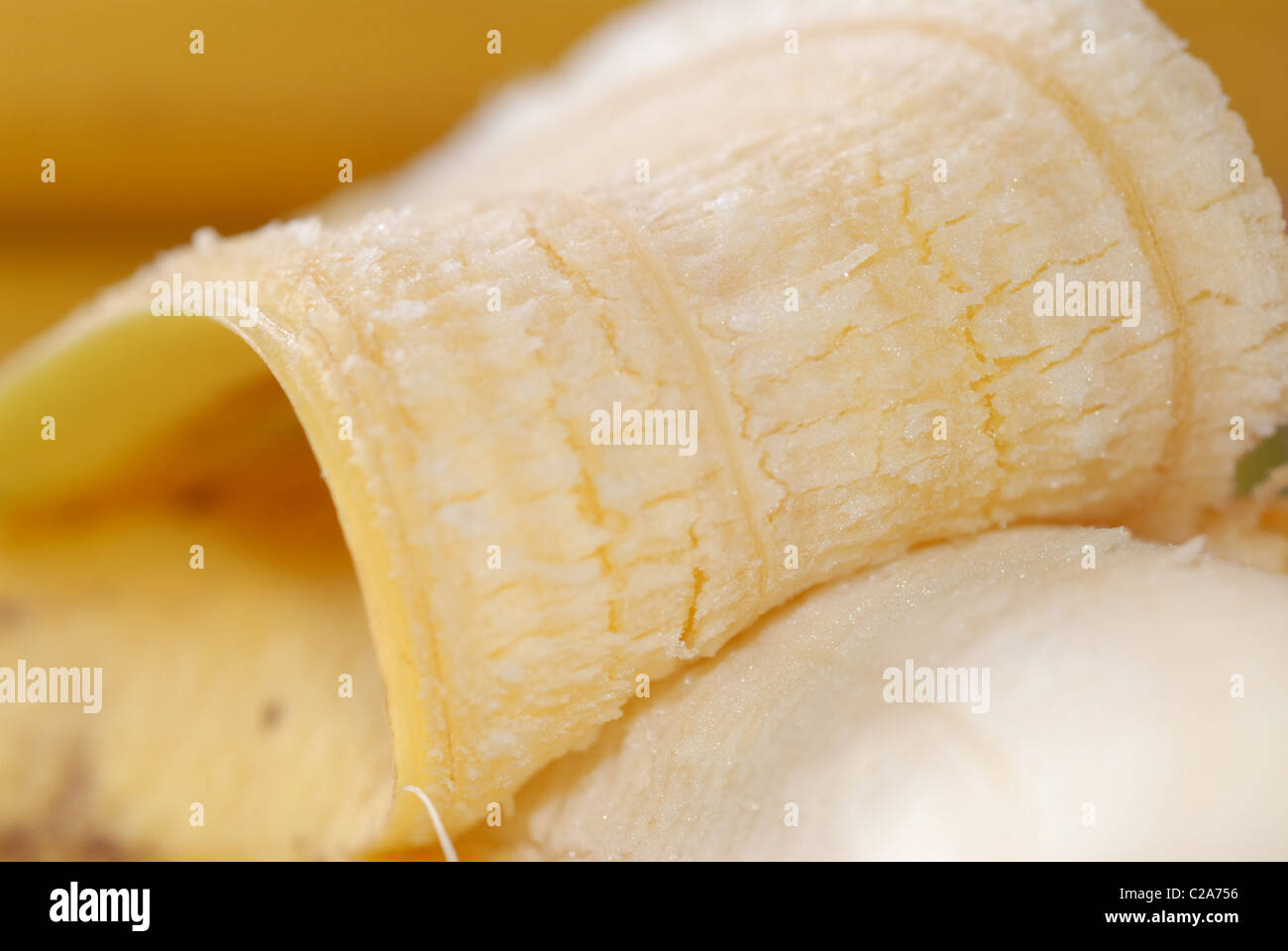 Banana e Banana peel close-up. Foto Stock