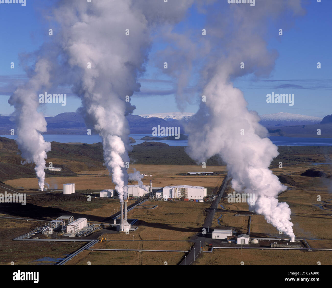Nesjavellir Impianti geotermici simili, Islanda Foto Stock