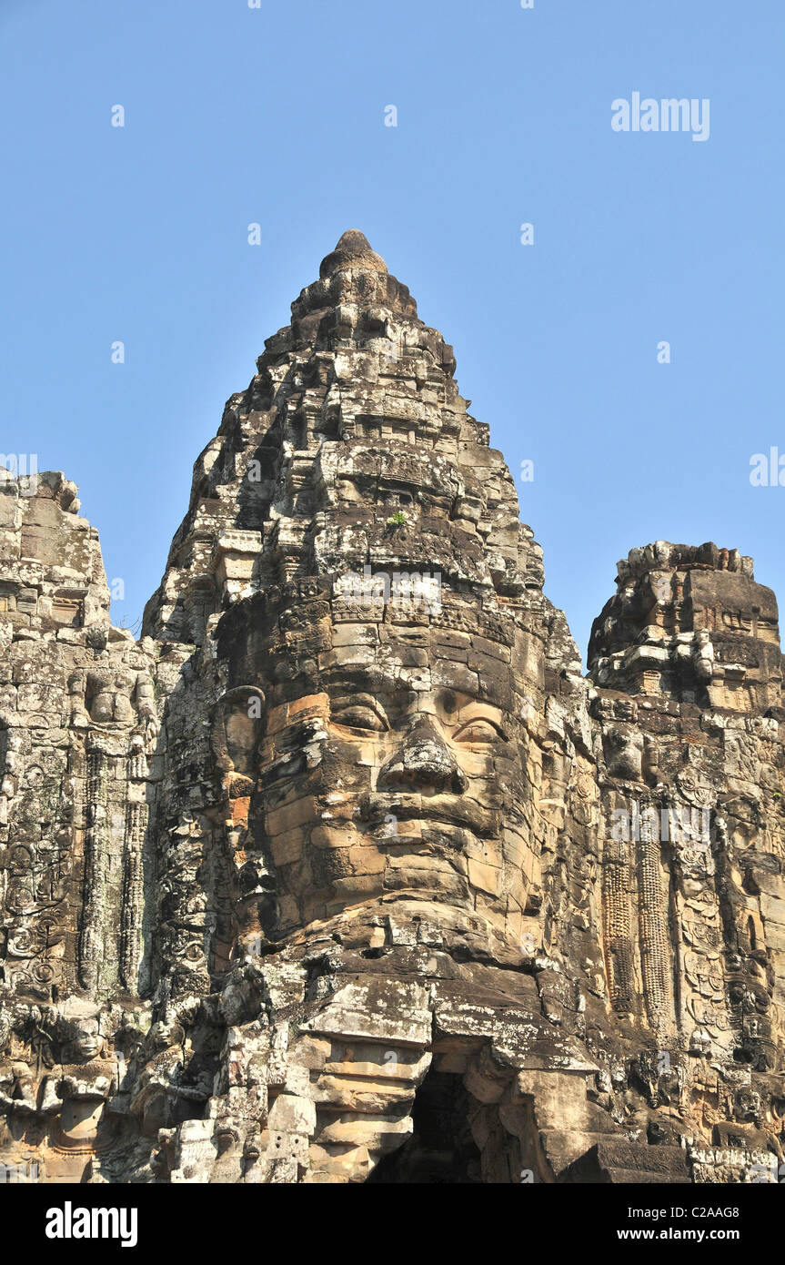 Angkor Thom entrata sud Porta Vittoria Siem Reap Cambogia Foto Stock