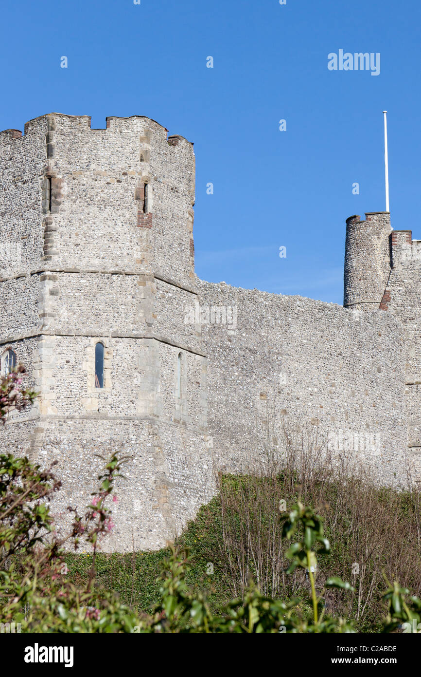 Le pareti di Lewes Castle, East Sussex Foto Stock