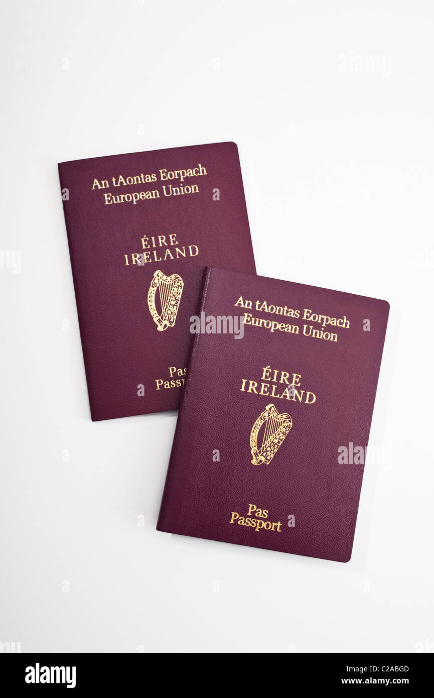 Passaporti irlandesi. Unione Europea Foto Stock