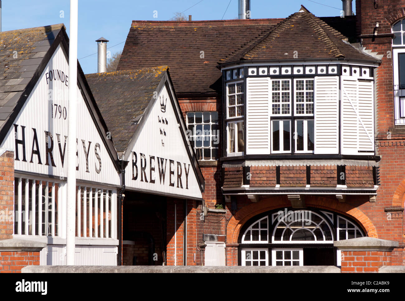 Il Birrificio Harveys in Lewes, East Sussex; brewer della tradizionale di ales inglesi Foto Stock