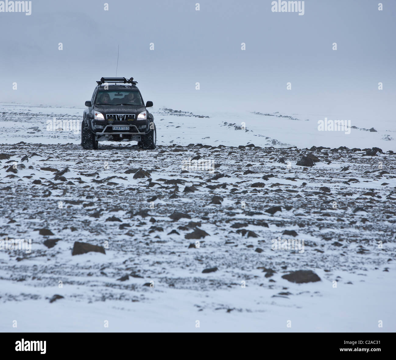 Guida fuoristrada in caso di maltempo, Islanda Foto Stock