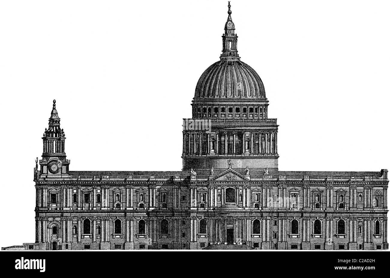 Xix secolo illustrazione del libro preso dalla nona edizione (1875) della Enciclopedia Britannica, alla Cattedrale di San Paolo Foto Stock