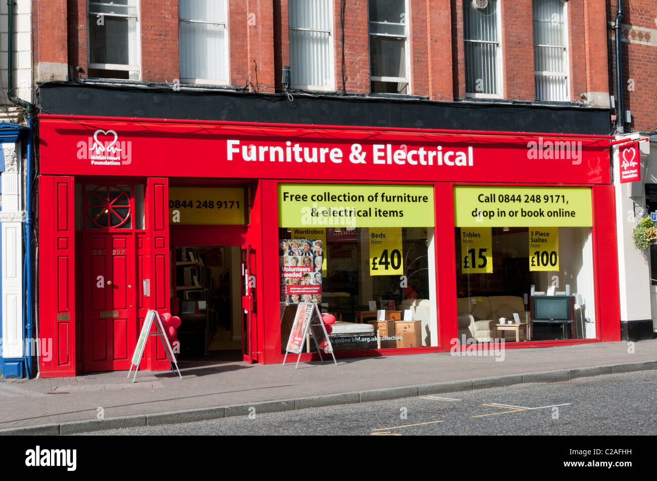 British Heart Foundation Furniture & shop elettrico a Bromley, Kent Foto Stock