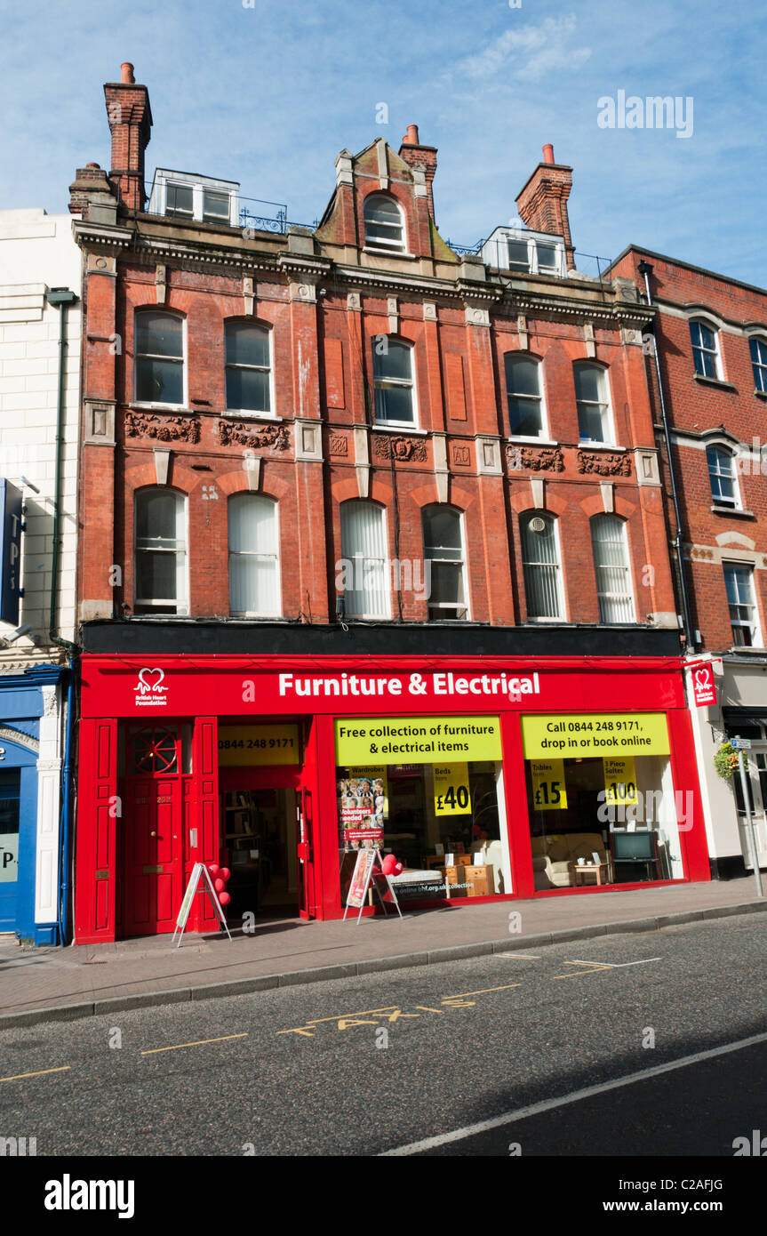 British Heart Foundation Furniture & shop elettrico a Bromley, Kent Foto Stock