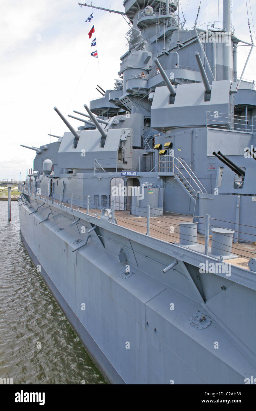 USS Alabama Battleship Memorial Park Mobile in Alabama Foto Stock