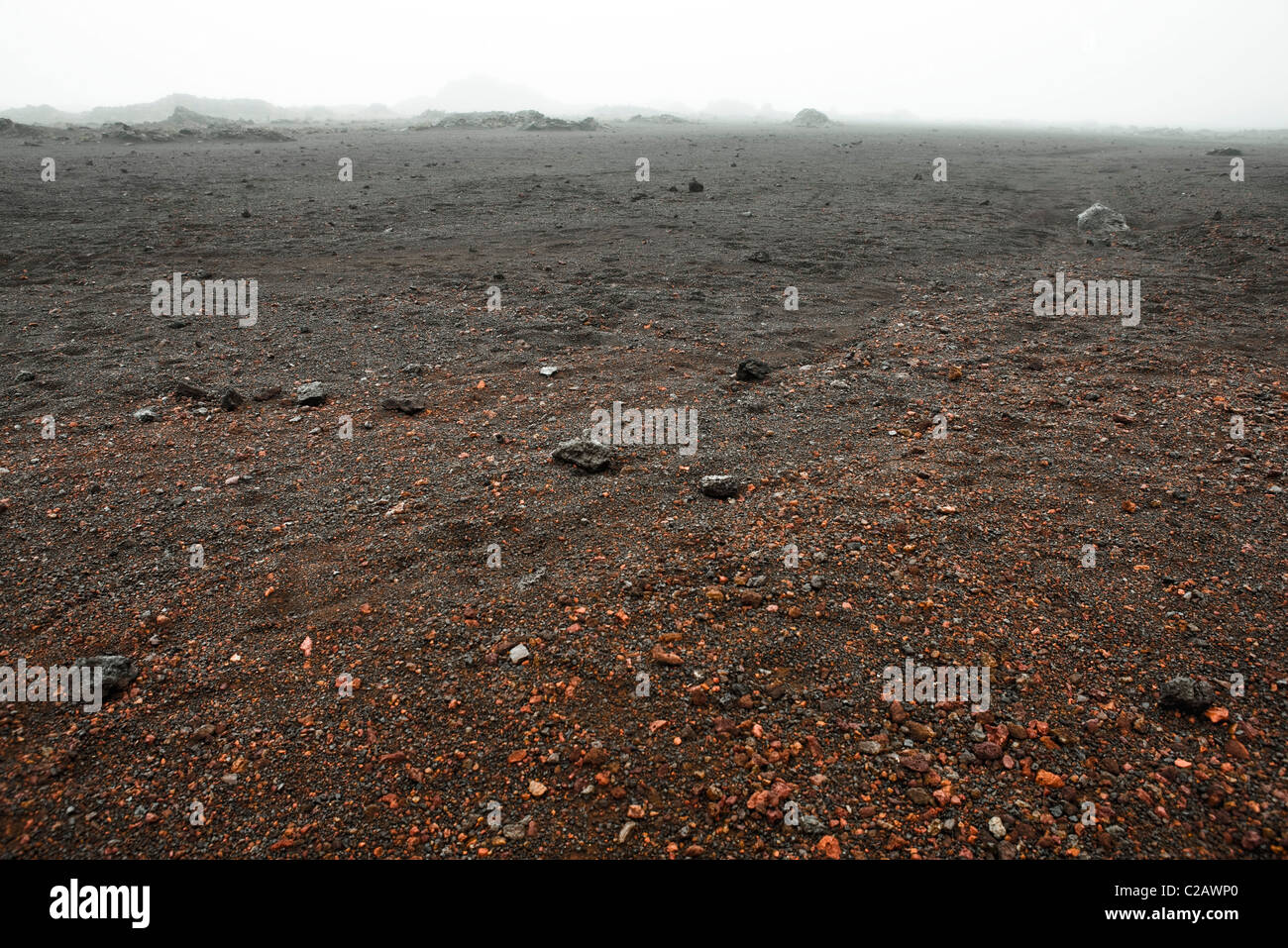 Plaine des Sables vicino a Piton de la Fournaise vulcano, Reunion (dipartimento francese d' oltremare nell'Oceano Indiano) Foto Stock