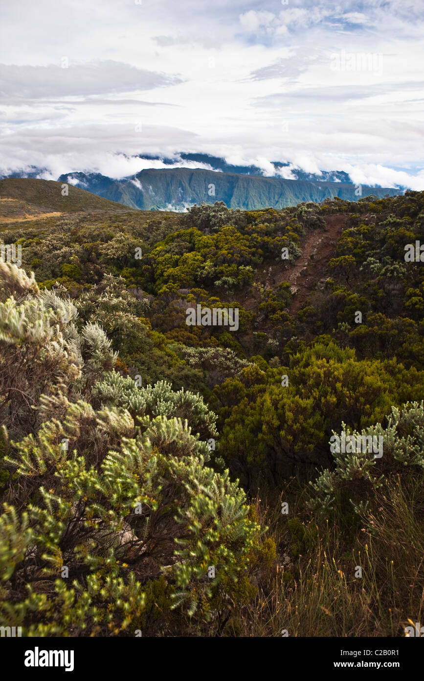 Piton de la Fournaise vulcano, Reunion (dipartimento francese d' oltremare situato nell'Oceano Indiano) Foto Stock