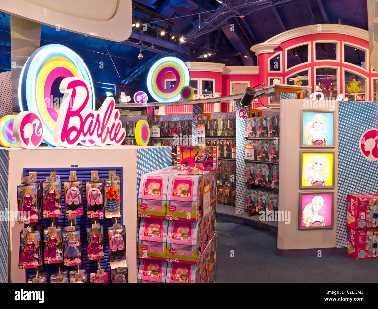 Interno, Barbie la Casa dei Sogni Display, Toys R Us,Times Square NYC Foto Stock