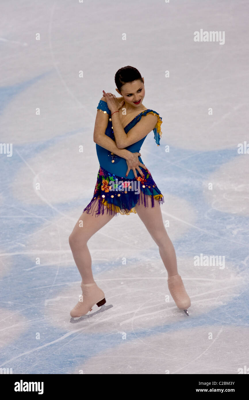 Sasha Cohen (USA) medaglia d'argento a competere in breve programma del signore sceglie il pattinaggio artistico Olimpiadi 2006 Foto Stock