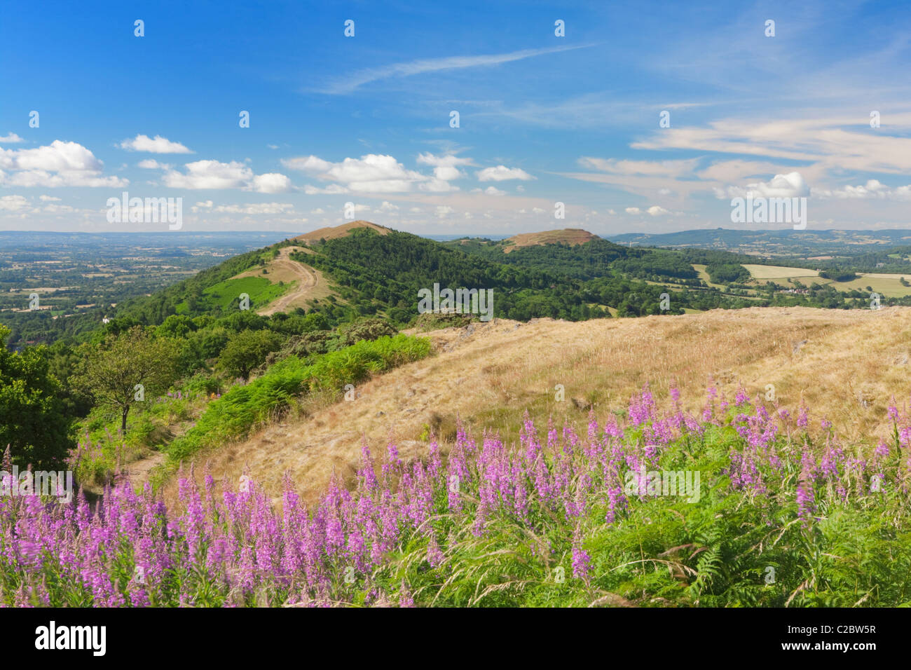 Il Malvern Hills; Worcestershire; Cotswolds; Inghilterra Foto Stock
