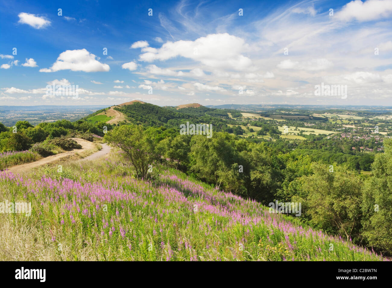 Il Malvern Hills; Worcestershire; Cotswolds; Inghilterra Foto Stock