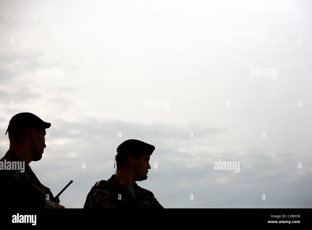 Membri della milizia forze per le operazioni speciali, Hrodna, Bielorussia Foto Stock