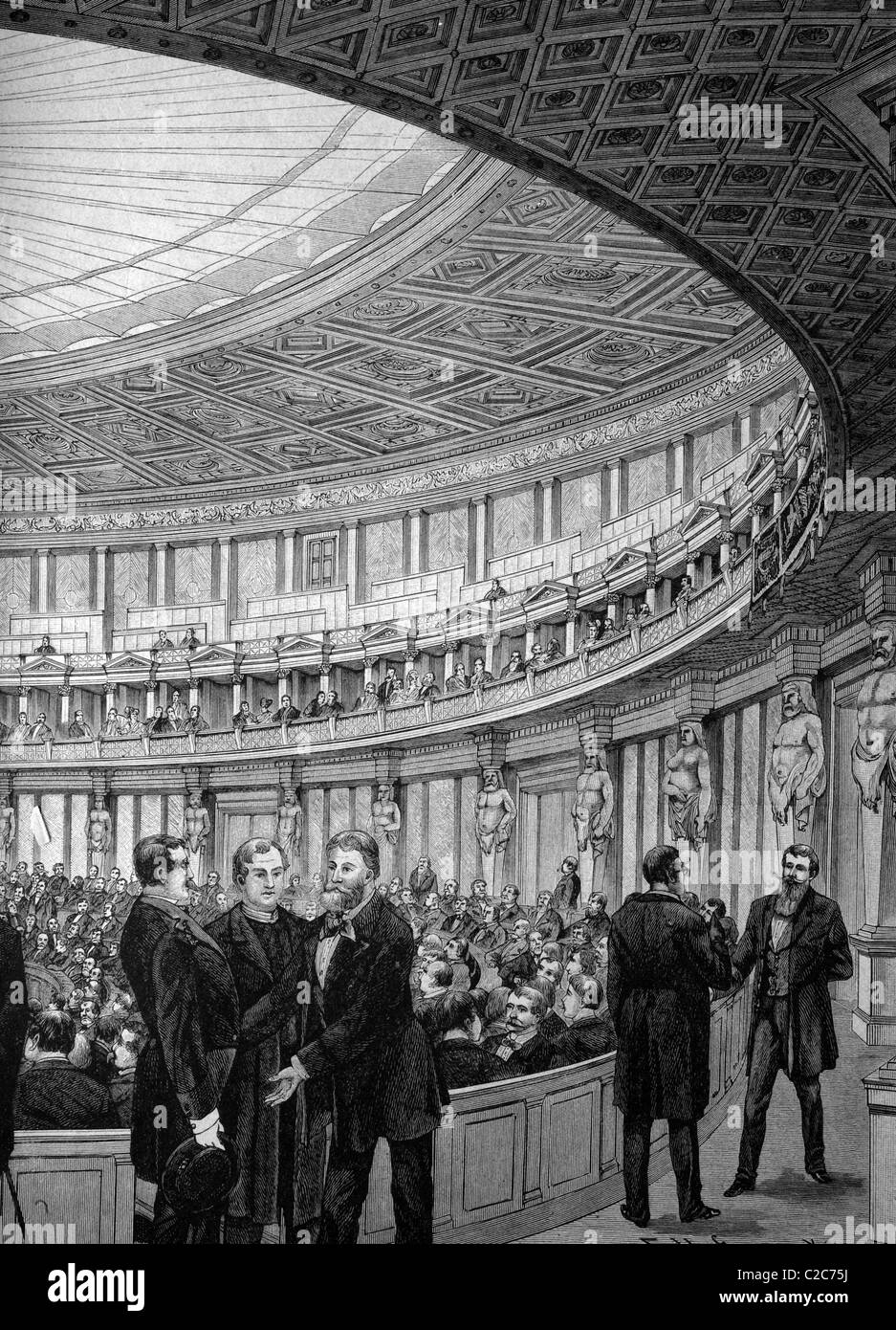 Il nuovo parlamento di Vienna, Austria, storico illustrazione, circa 1886 Foto Stock