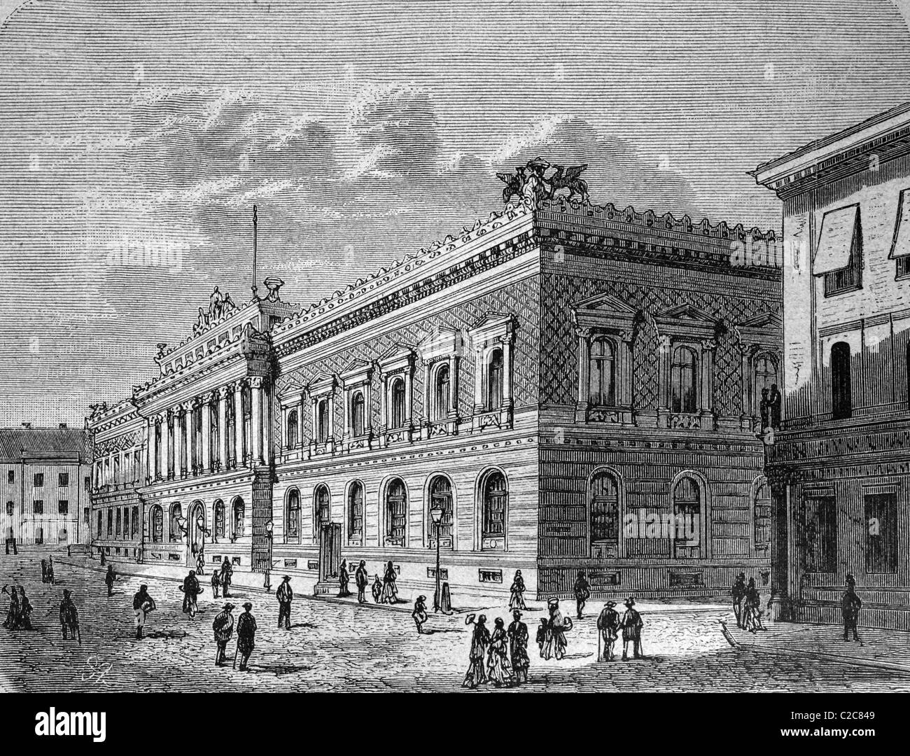 Reichsbank tedesca a Berlino, Germania, storico illustrazione, circa 1886 Foto Stock