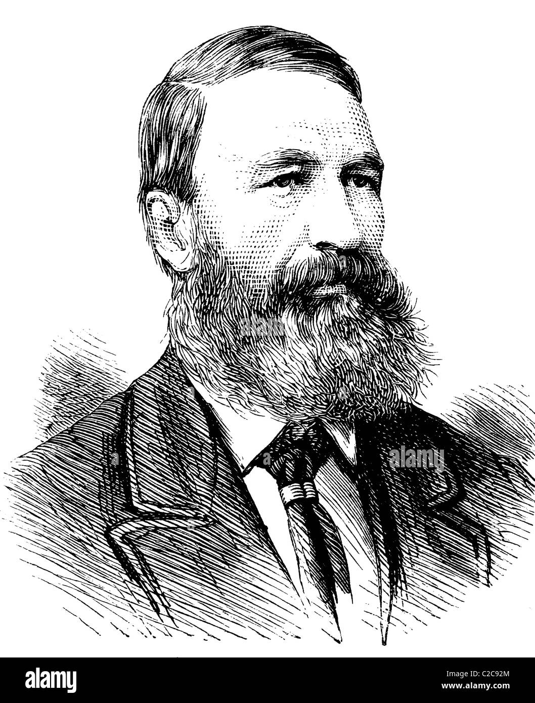 P F Foubert, il comandante supremo della Repubblica Transvaal, storico illustrazione, circa 1886 Foto Stock