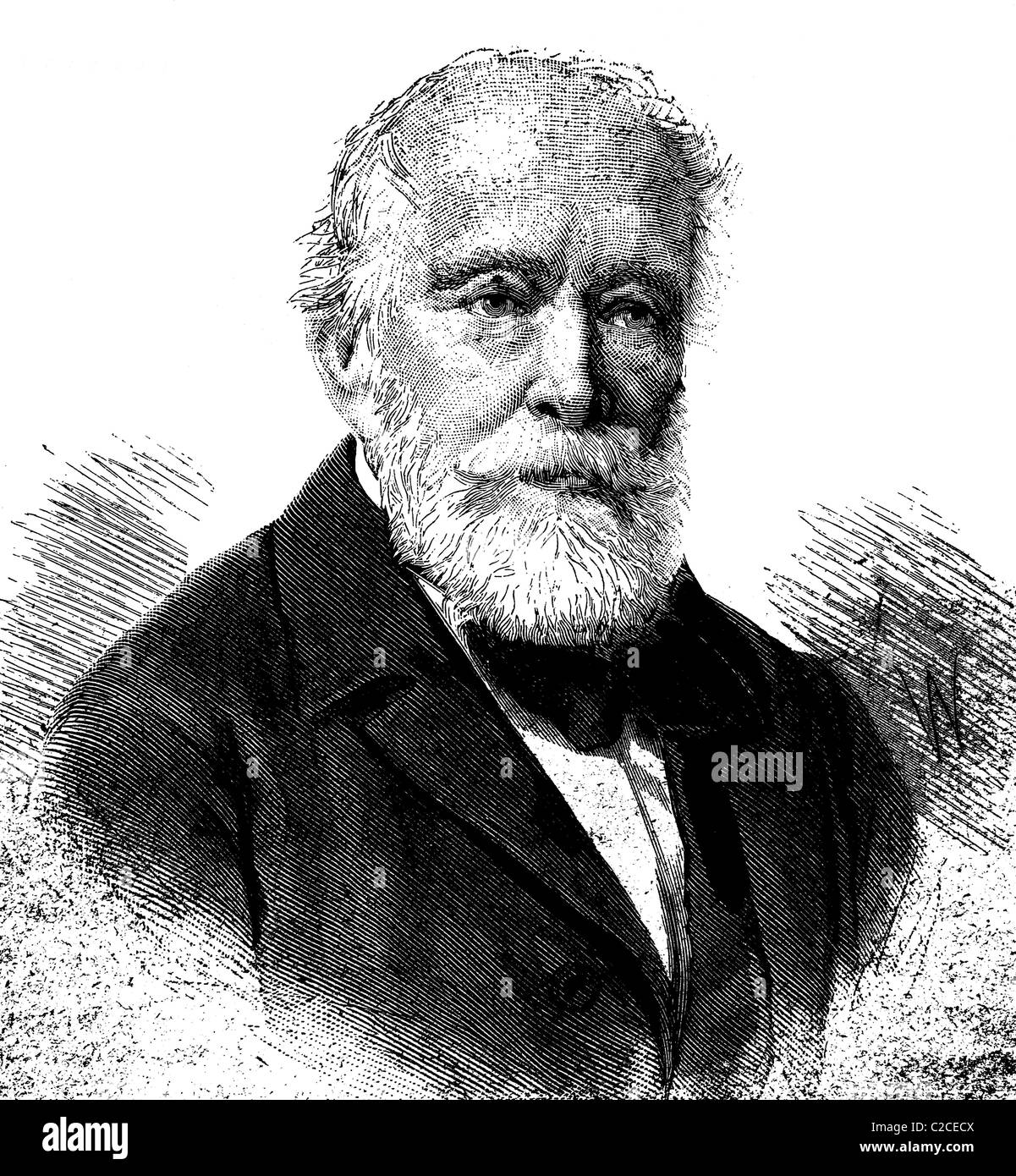 Lajos Kossuth de Udvard et Kossuthfalva, 1802 - 1894, politico e importante libertà ungherese fighter, illustratio storico Foto Stock