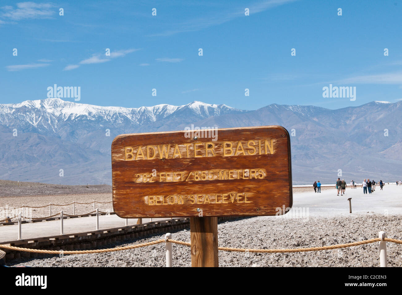In California. Saline vicino bacino Badwater, Parco Nazionale della Valle della Morte. Foto Stock