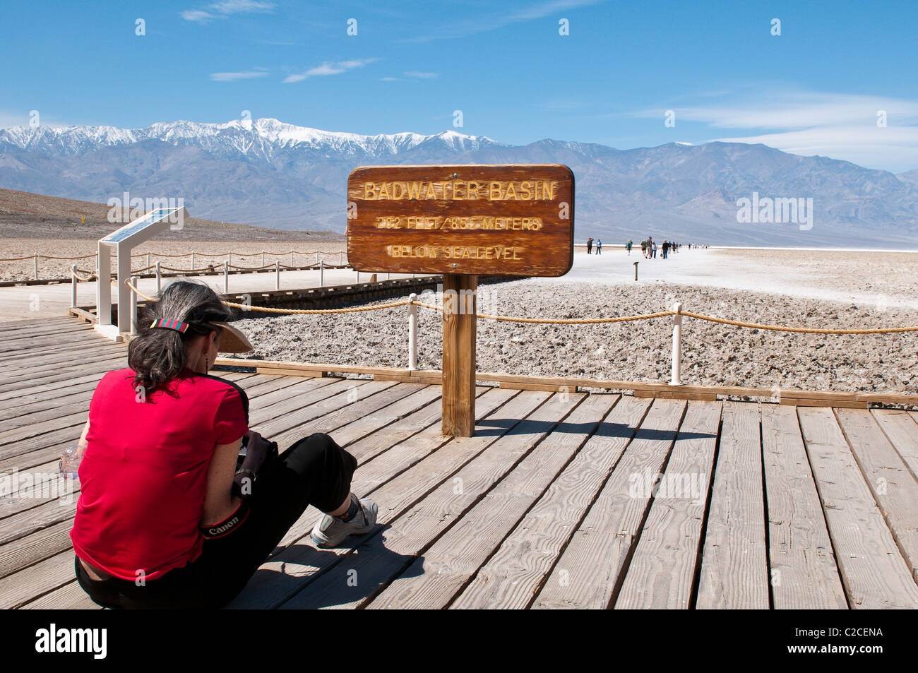 In California. Saline vicino bacino Badwater, Parco Nazionale della Valle della Morte. Foto Stock