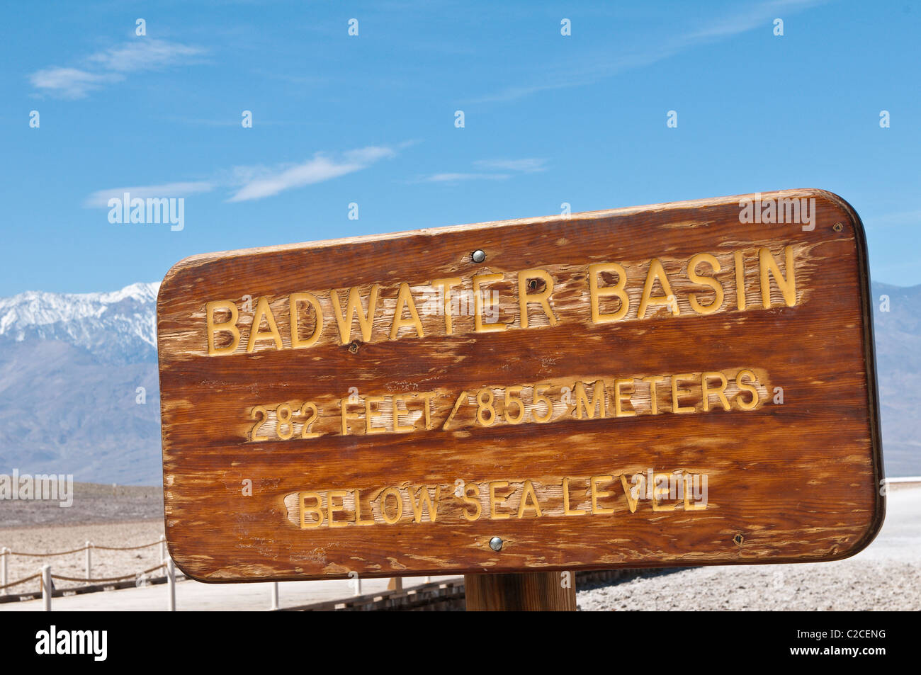 In California. Saline vicino bacino Badwater, Parco Nazionale della Valle della Morte. Foto Stock