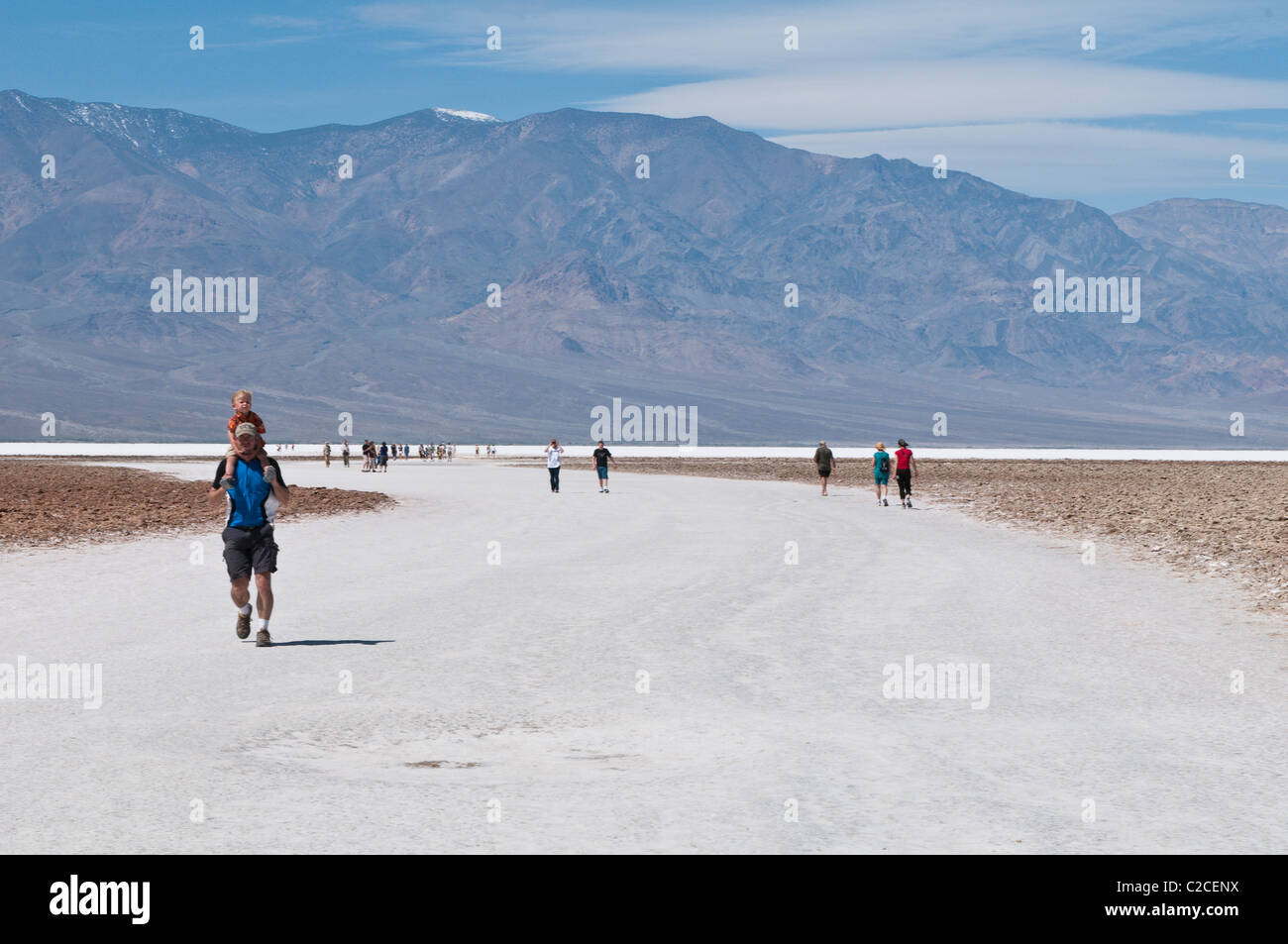 In California. Saline vicino bacino Badwater, Parco Nazionale della Valle della Morte. Foto Stock