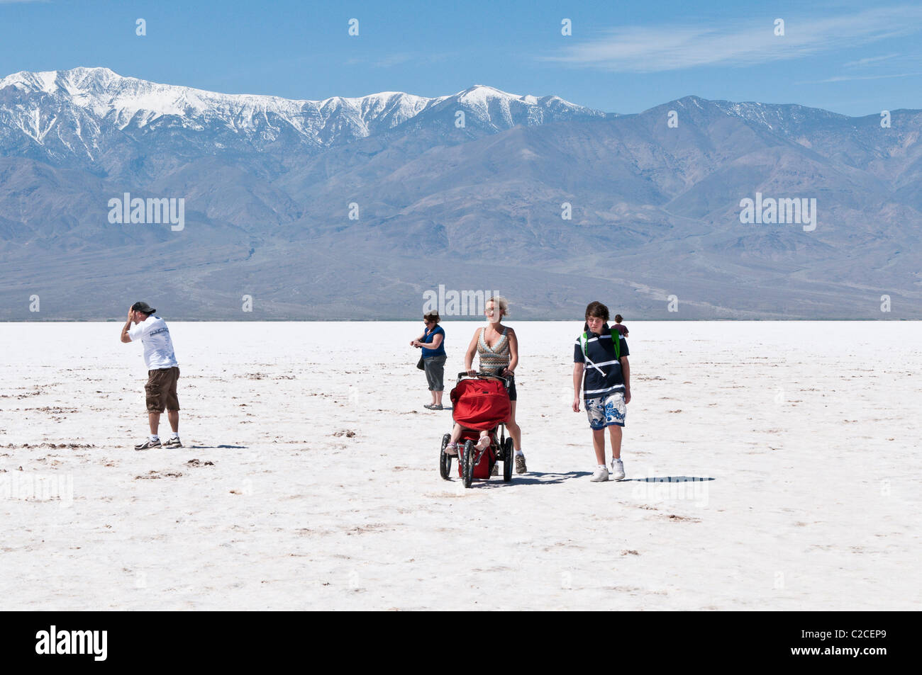 In California. Saline vicino bacino Badwater, Parco Nazionale della Valle della Morte. Foto Stock
