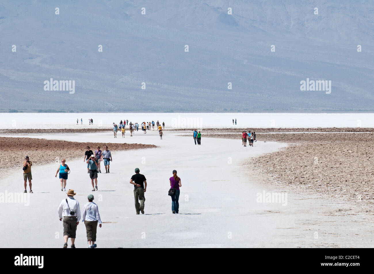 In California. Saline vicino bacino Badwater, Parco Nazionale della Valle della Morte. Foto Stock
