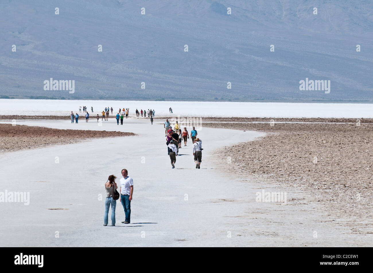 In California. Saline vicino bacino Badwater, Parco Nazionale della Valle della Morte. Foto Stock