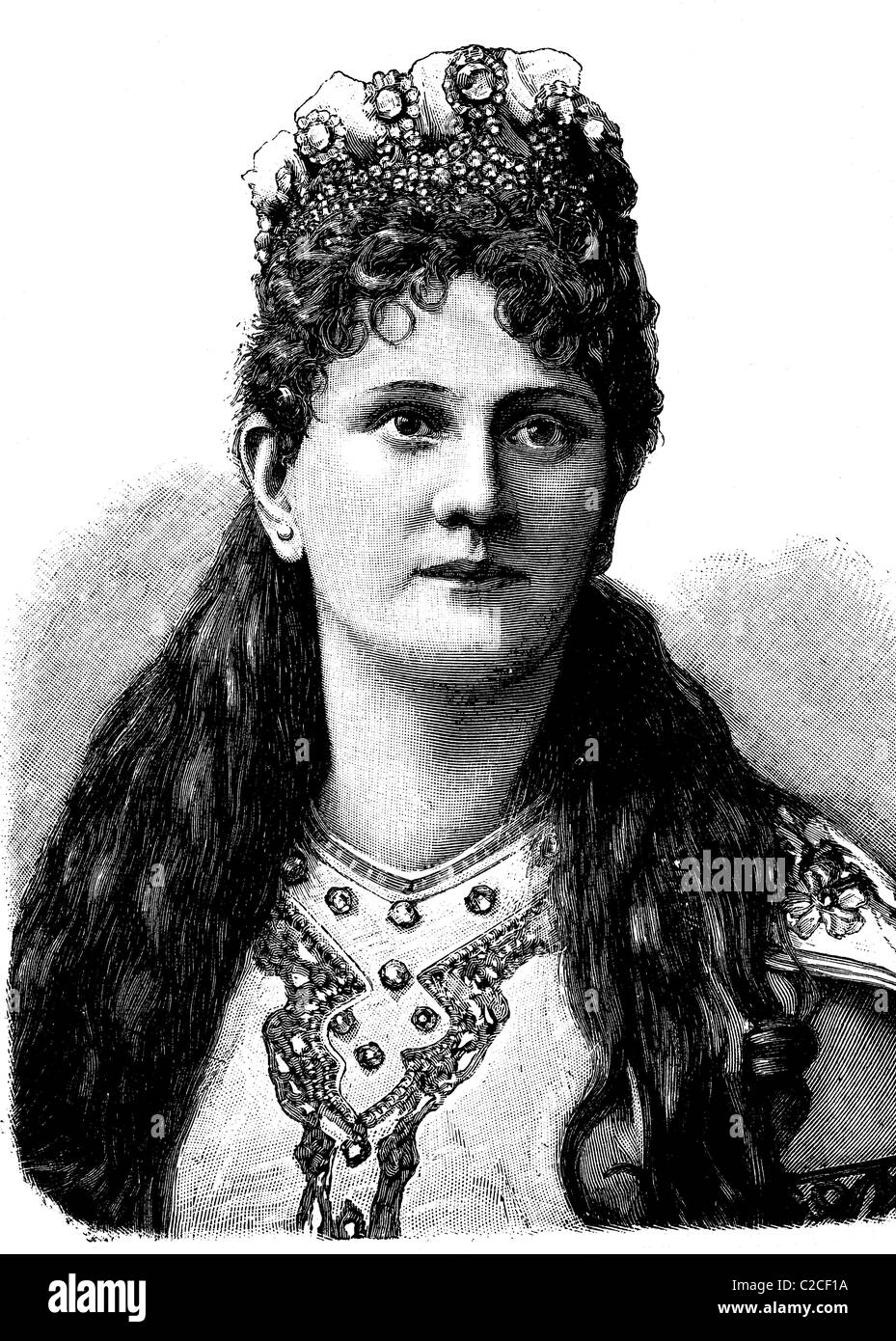Elizabeth Leisinger, 1863 - 1933, soprano presso il tribunale di Berlino Opera, illustrazione storico circa 1893 Foto Stock