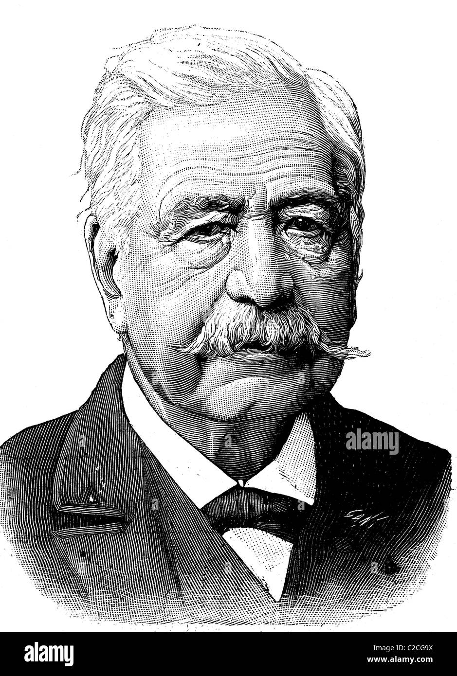 Ferdinando de Lesseps, Ferdinand Marie Vicomte de Lesseps, 1805 - 1894, sviluppatore del Canale di Suez, la storica foto, circa 1893 Foto Stock