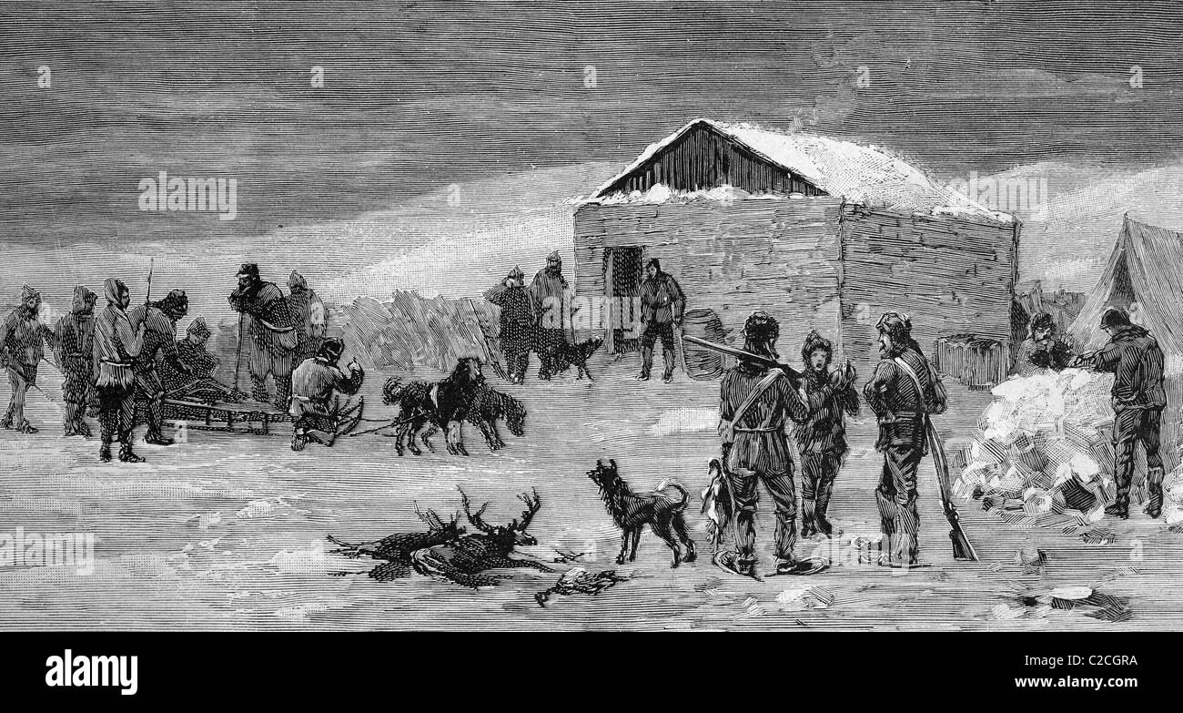 La spedizione al Polo Nord di Robert Edwin Peary, 1856 - 1920, arctic explorer che sosteneva di essere stato il primo uomo a raggiungere il Foto Stock