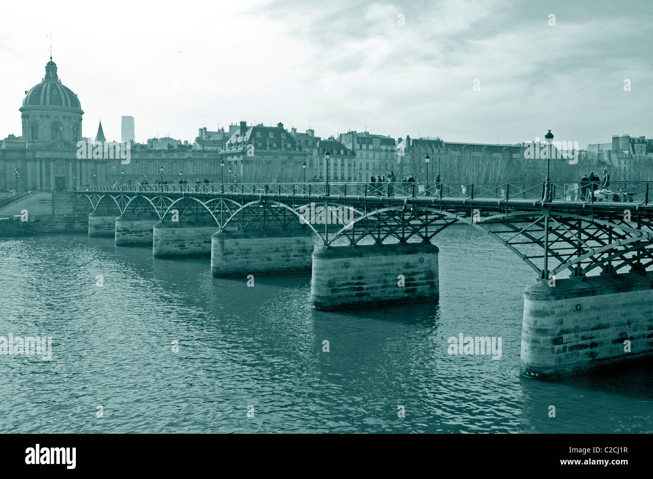 Il Pont des Arts e la cité isola, Parigi, Francia Foto Stock