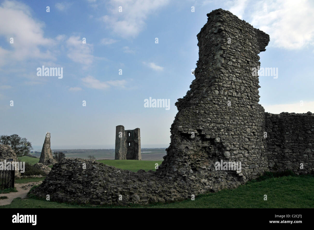 Hadleigh Castello con estuario del Tamigi lontanissimo Castello motivi sarà parte integrante della sede per 2012 mountain bike Olimpiadi Essex England Regno Unito Foto Stock