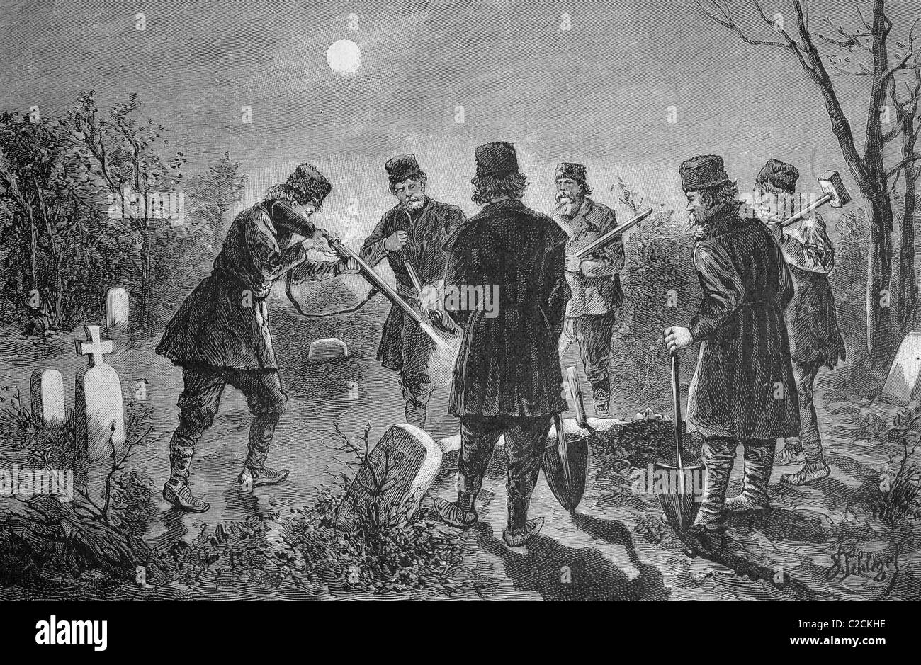 Il divieto di un vampiro in Romania, foto storiche, circa 1893 Foto Stock