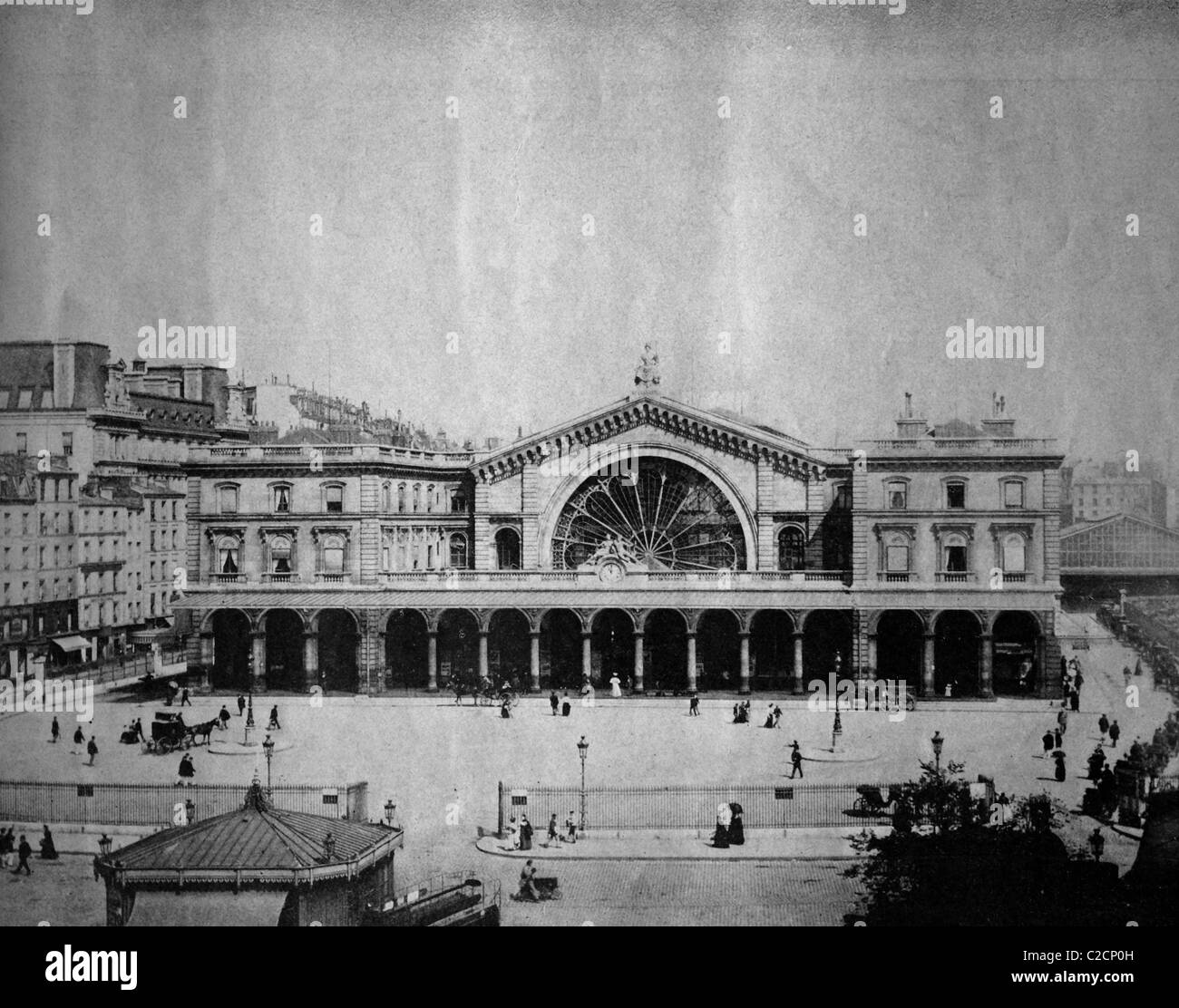 Uno dei primi autotypes di La Garde de l'Est, stazione Est, Parigi, Francia, fotografia storica, 1884 Foto Stock