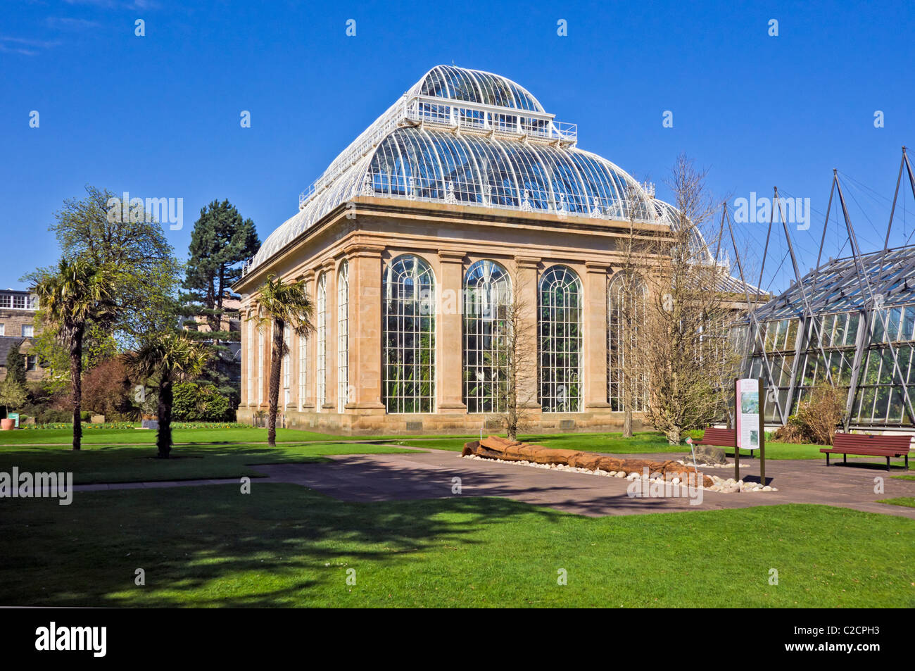 La casa delle palme fossili e giardino al Royal Botanic Garden di Edimburgo in Scozia Foto Stock