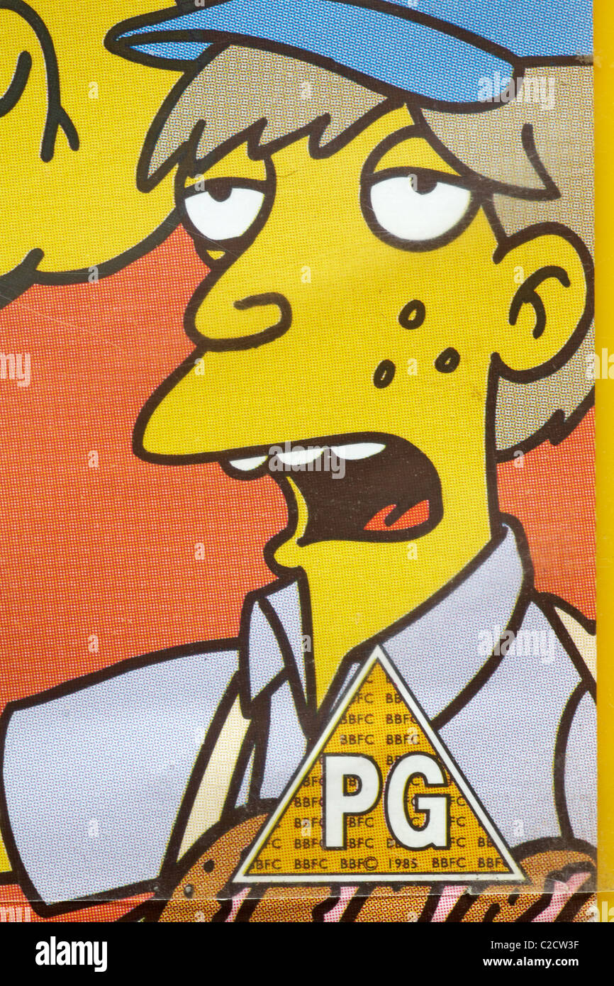 Classificazione BBFC PG su custodia video Foto Stock