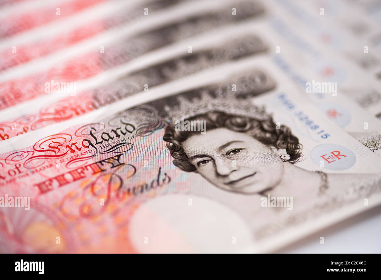 Ancora una vita di £50 note Foto Stock