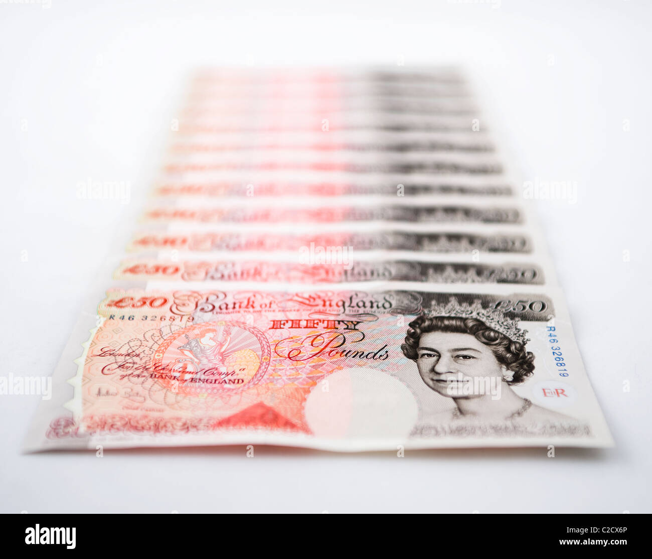 Ancora una vita di £50 note Foto Stock