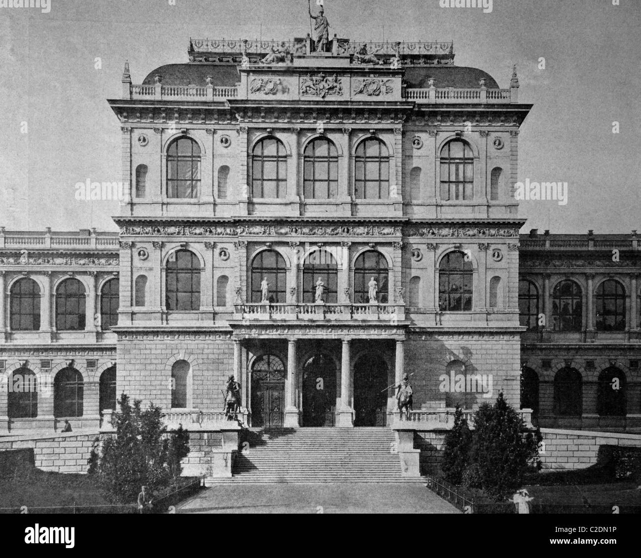 Uno dei primi autotypes della nuova accademia di Monaco di Baviera, Germania, fotografia storica, 1884 Foto Stock