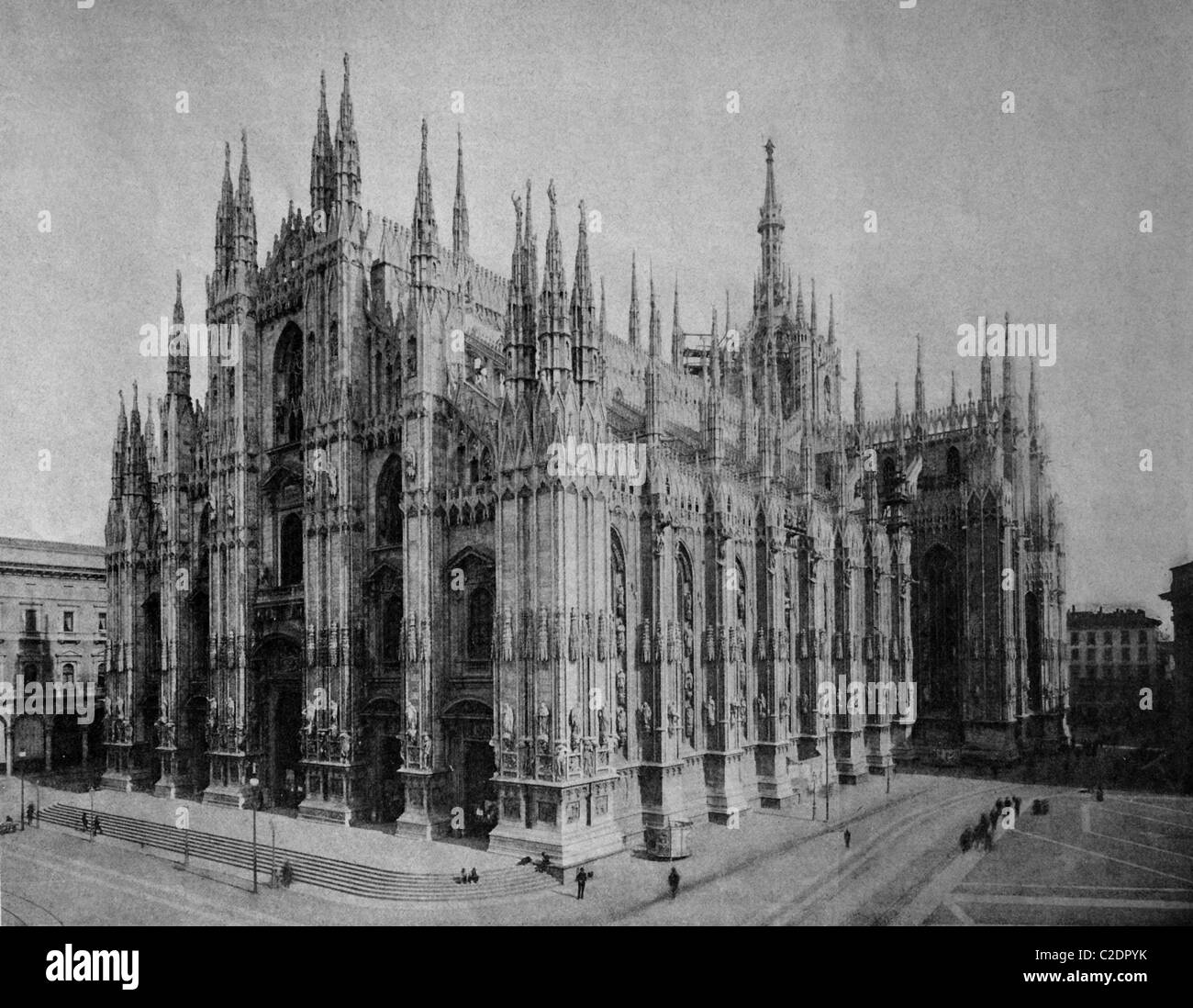 Una delle prime stampe di Autotype, il Duomo di Milano, fotografia storica, 1884, l'Italia, Europa Foto Stock
